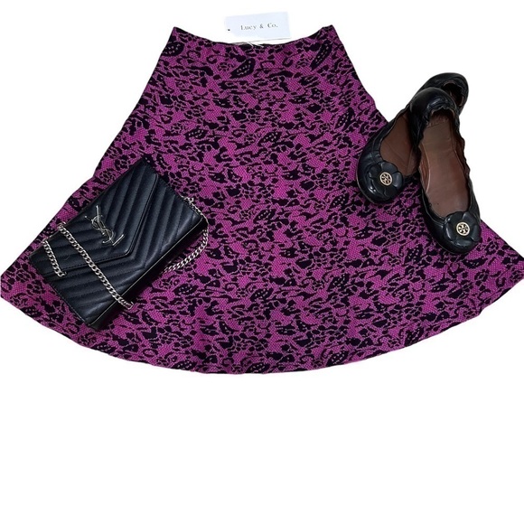 Lucy & Co RoseBud Circle Plum Skirt- NWT- Size Large - Picture 2 of 11